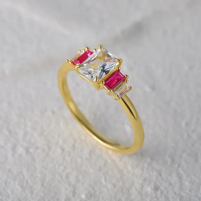 Bagues en cristal géométrique pour femmes et hommes