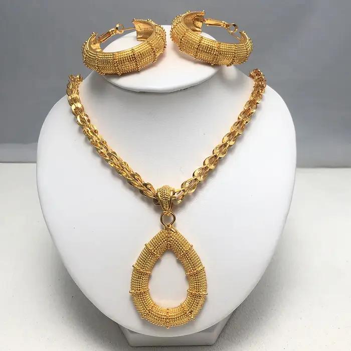 Ensemble de bijoux de mariage en or pour femmes