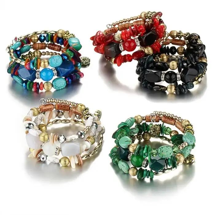 Bracelets multicouches en pierre de résine