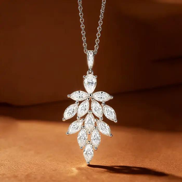 BXINY – collier avec pendentif en diamant Moissanite