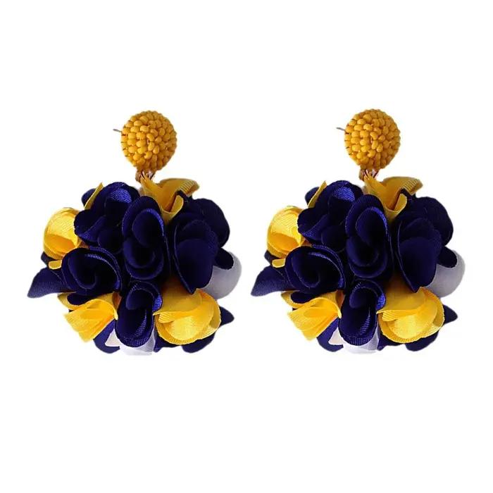 Boucles d'oreilles pendantes en forme de fleur pour femmes, carillon de luxe, nickel é, vintage, acc
