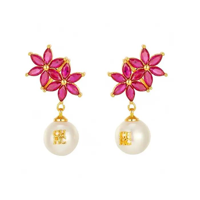 Boucles d'oreilles élégantes en perles pour femmes