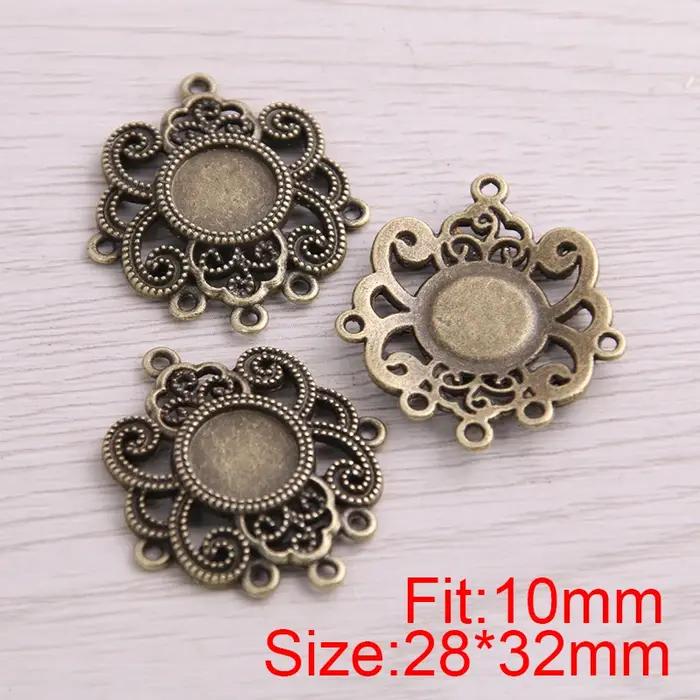 SWEET BELL – connecteur de Cabochon rond + pendentif à breloques