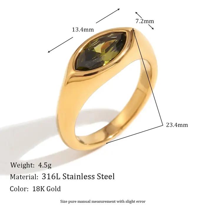 E.B.belle – bague scellée en Zircon œil de cheval