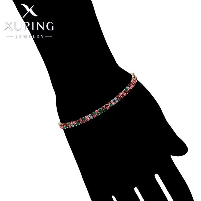 Xuping bijoux nouveauté breloque à la mode multicolore pierre couleur or clair Bracelet à main pour les femmes cadeau X001001050