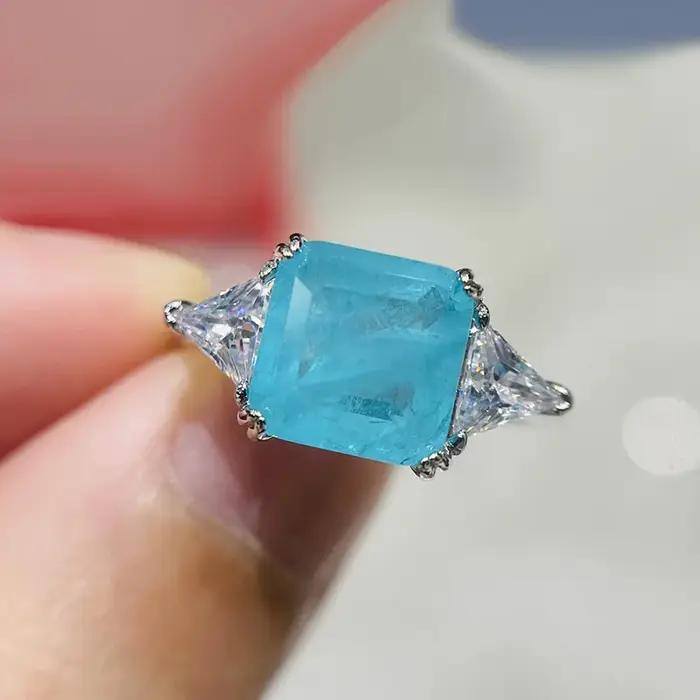 Bague en argent sterling 925 sertie de tourmaline et zirconium pour femmes occasions spéciales partis et cérémonies de mariage