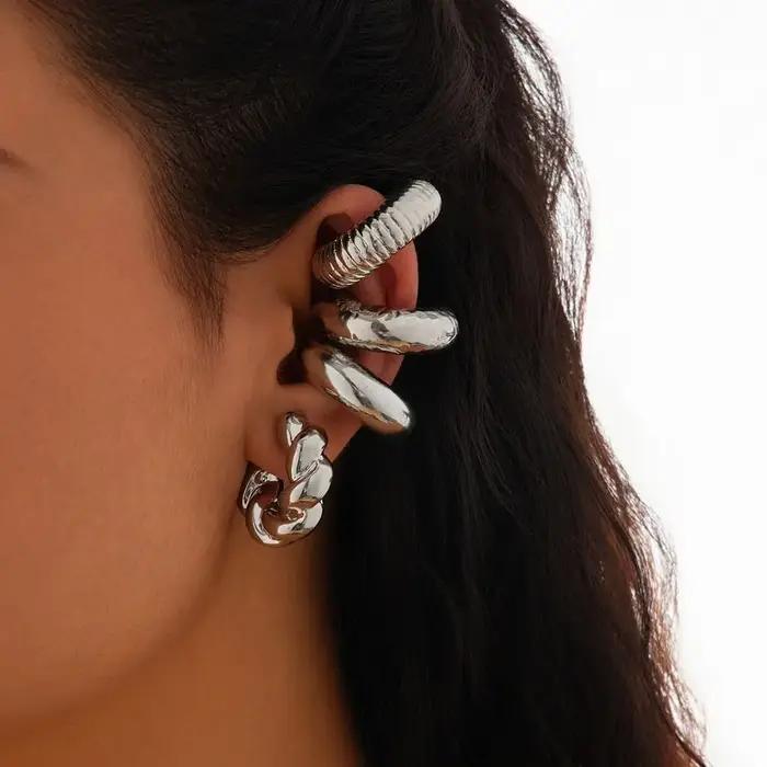Boucles d'oreilles en acrylique simples en forme de C