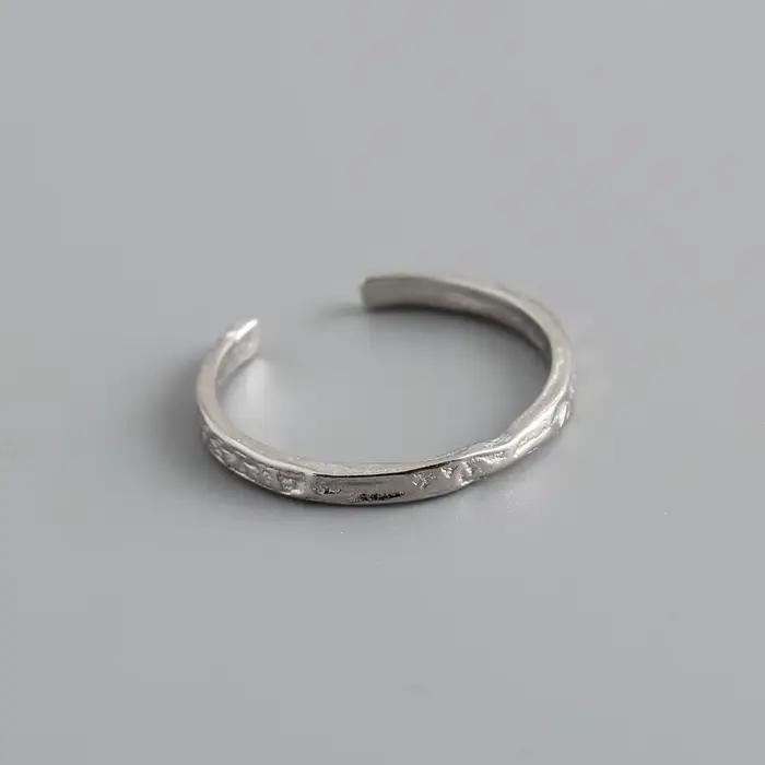 WANTME 925 en argent Sterling Unique irrégulier minimaliste anneau ouvert femmes hommes européen mar