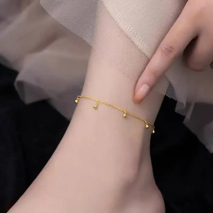 Bracelets de cheville en forme de petite cloche pour femmes et filles