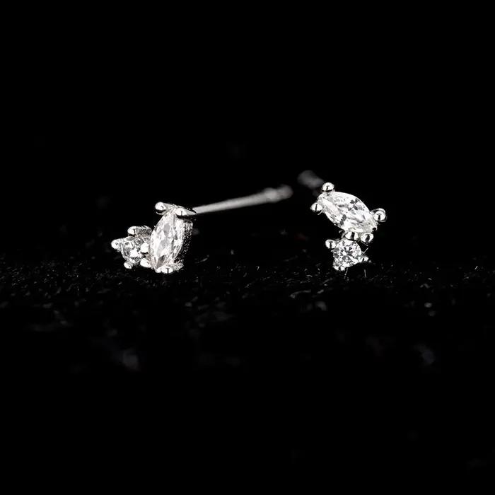 Boucles d'Oreilles Scintillantes en Argent Sterling S925 Design Simple Luxe Polyvalentes Bijoux Tendance Femme Occasions Spéciales