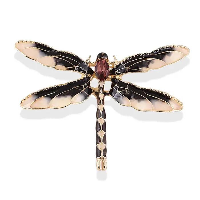 Broche libellule Vintage en cristal pour femmes