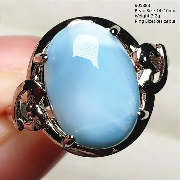 Bague Larimar bleue naturelle