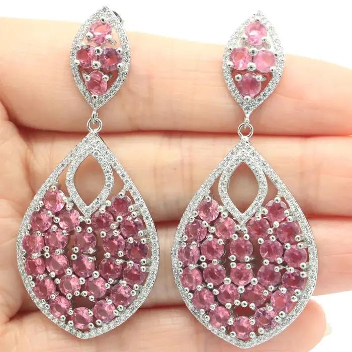 60x26mm magnifique longue grande lourde Tanzanite vert émeraude rose Tourmaline sang rubis