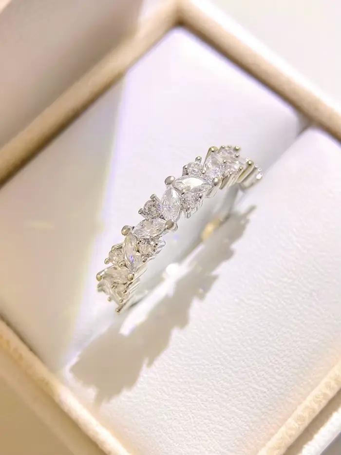 Bague brillante en argent Sterling 925 pour femmes, personnalisée, en Zircon Mariquesa, pour fiançai