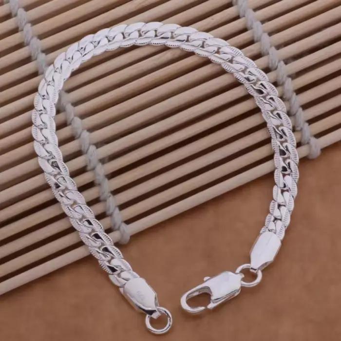Bracelet en argent regardé 925 pour hommes et femmes