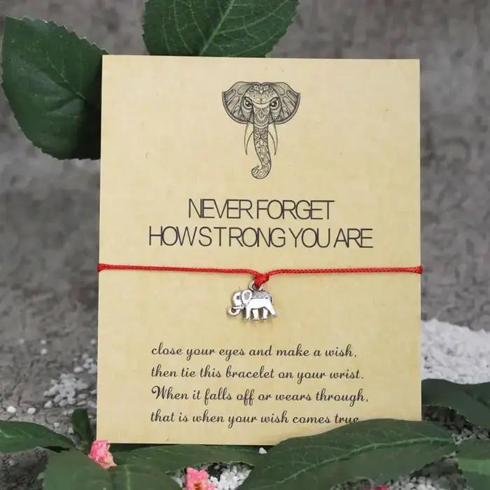 Bracelet de souhait d'éléphant vintage pour hommes et femmes