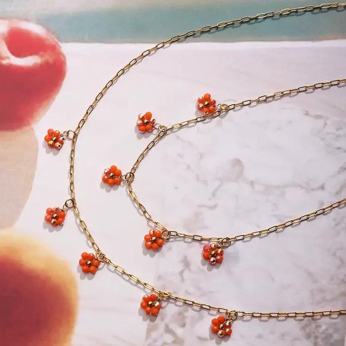 Zora – ensemble de colliers et bracelets avec pendentif en forme de fleur en cristal pour femmes