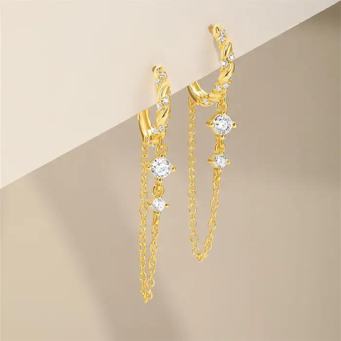 Aide-Boucles d'oreilles rondes en argent regardé 925 pour femme