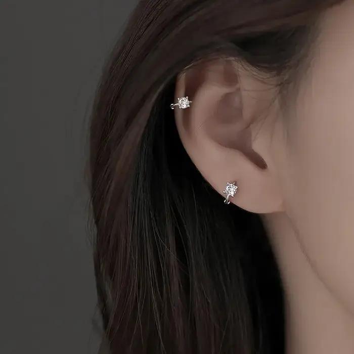 Petites boucles d'oreilles en cristal pour femmes
