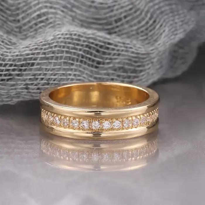 Bague de mariage simple pour femmes pavé central zircon blanc alliance de mariage cadeau Saint-Valentin Fête des Mères anniversaire ocassions spéciales