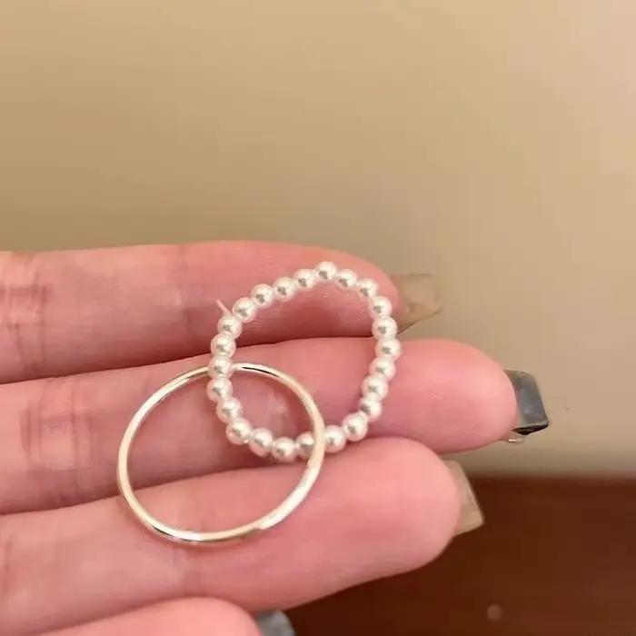Bagues en perles de chiot délicates pour femmes et filles, ensemble de bagues en Imitation de perles