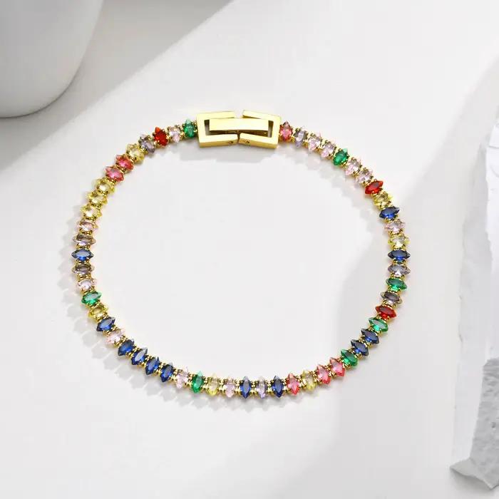 Bracelet de tennis en acier inoxydable pour femme