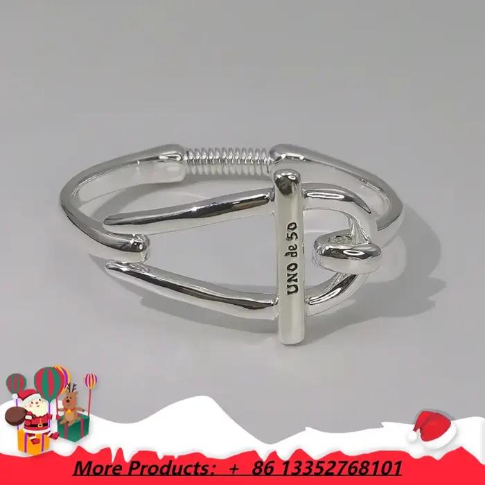 Bijoux européens et américains, Style loisirs quotidiens simples, Bracelet géométrique en argent, ac