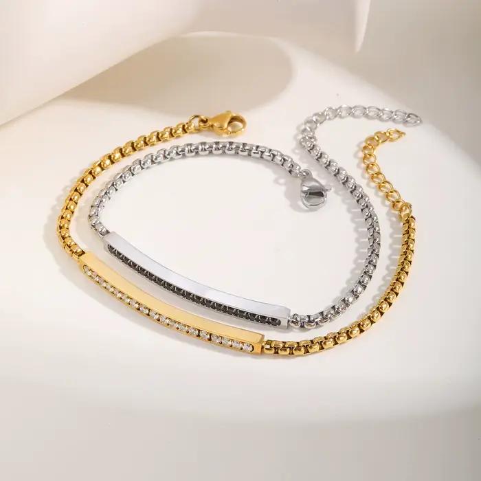 Zunderly-Bracelets de perles carrées pour hommes et femmes, bracelet JOBracelet, couple romantique, cadeaux de la fête des Léons, mode, luxe