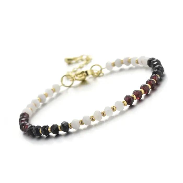 Bracelet rondelles à facettes en pierre naturelle Tourmaline Prehnite Améthyste pour femmes élégantes et bohèmes occasions spéciales