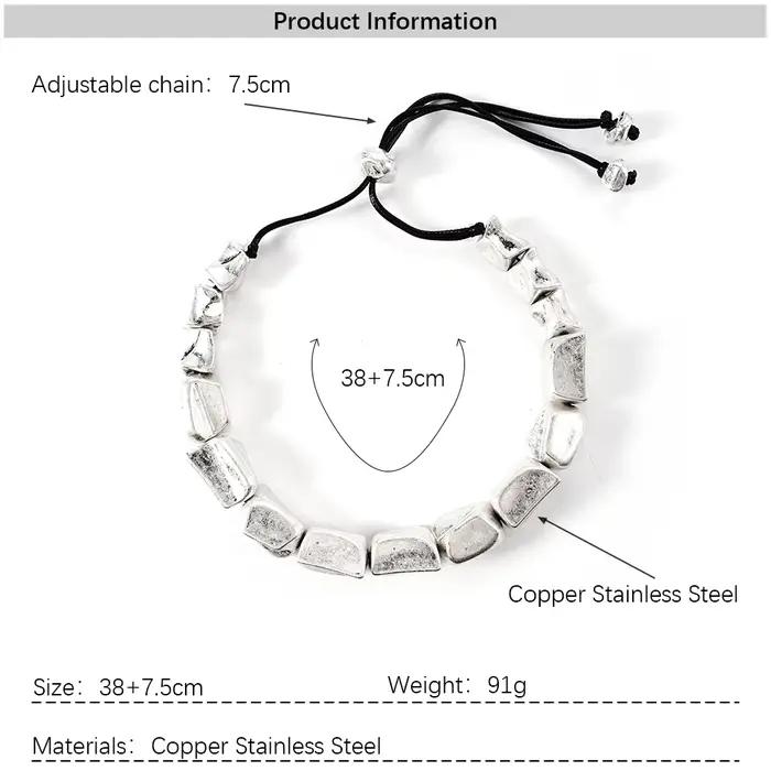 Collier irrégulier Unique marocain pour femmes avec corde réglable