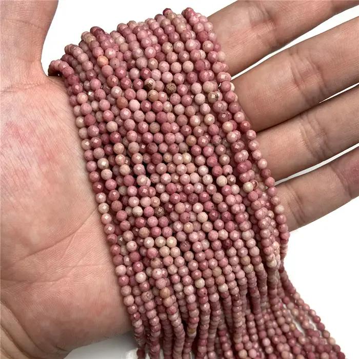 Perles rondes en pierre de Rhodochrosite naturelle de 2