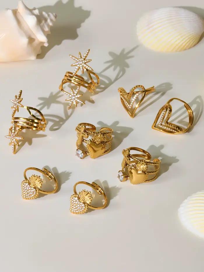 Bagues mignonnes en forme de cœur d'amour pour femmes