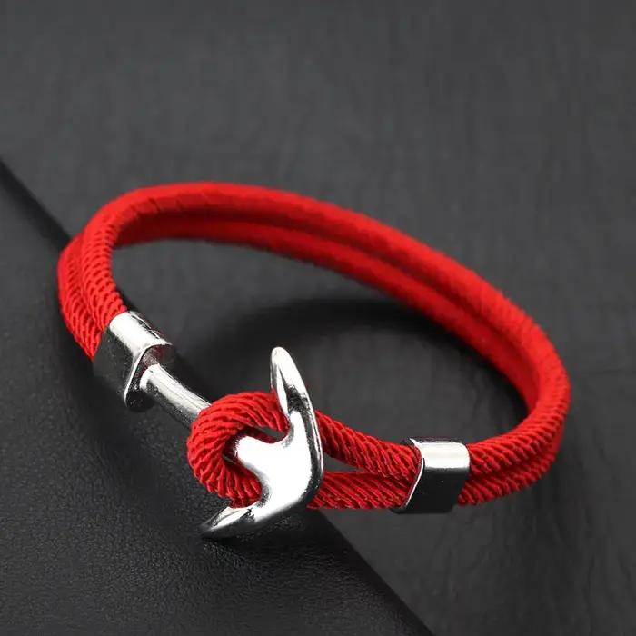 Bracelet ancre pour hommes en fil robuste avec fermoir facile pour aventuriers et amoureux de la mer style sportif ocasions spéciales