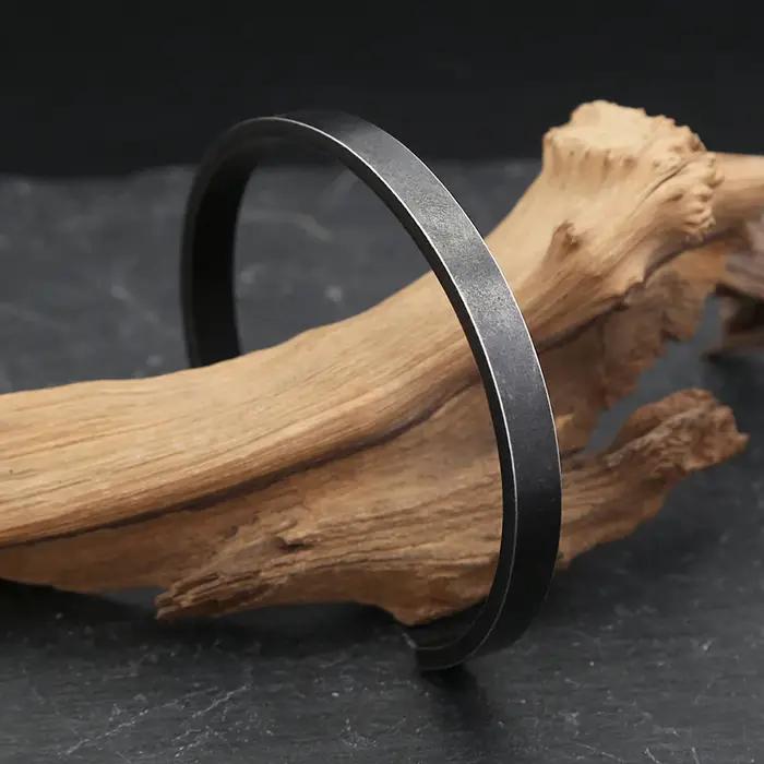 Bracelet Simple noir Vintage pour hommes et femmes