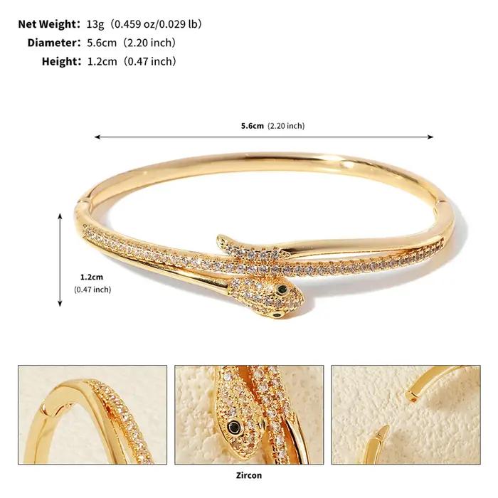 Bracelet serpent doré personnalisable pour femmes élégantes et sophistiquées occasions spéciales soirée mariage quotidien