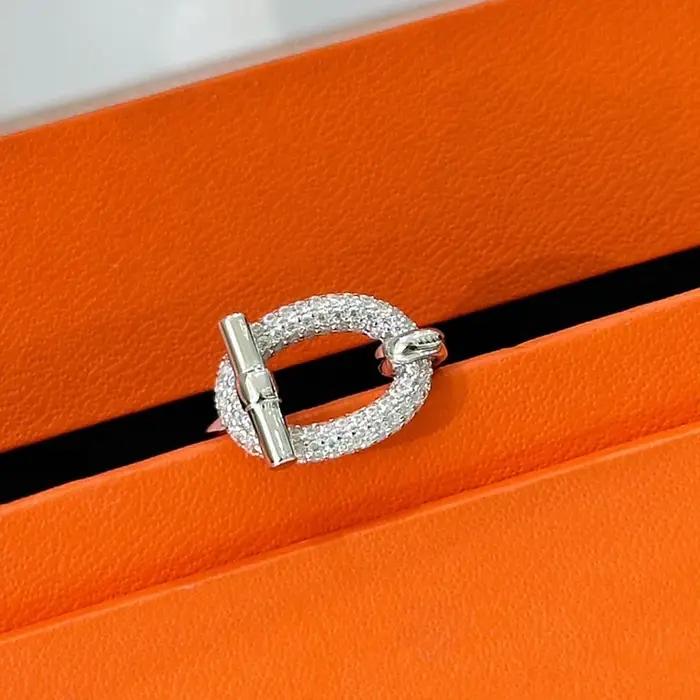 Nouveautés tendance chaude pur 925 en argent Sterling lien anneau barre transversale pavé Zircon fem