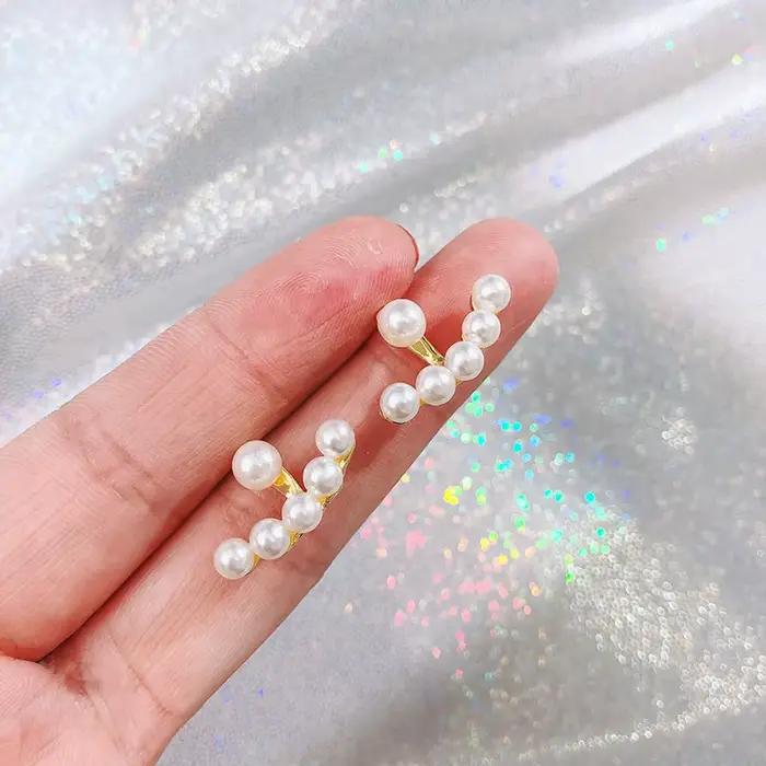 Nouvelles boucles d'oreilles clous imitation perle pour femme