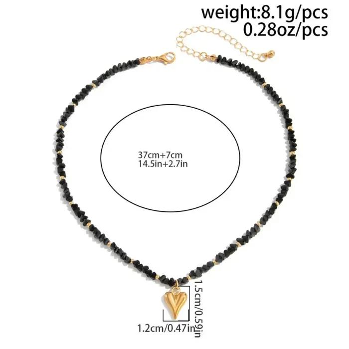 Collier avec pendentif en forme de cœur pour femmes