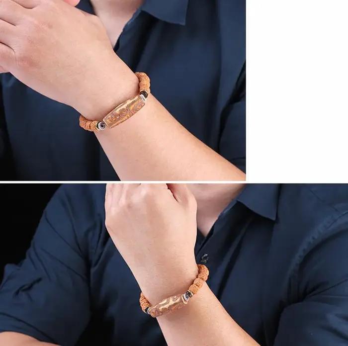 Bracelet Rudraksha Bodhi en bois naturel pour hommes et femmes, bracelet de méditation traditionnel, bijou spirituel pour occasions spéciales
