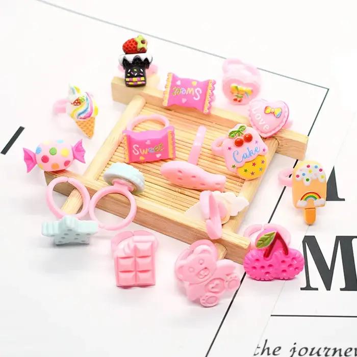 Bagues mignonnes pour filles style gâteau et desserts pour occasions spéciales parties anniversaires et jeux thé fantaisie imaginative