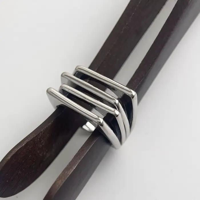 Bagues en argent Sterling 925 pour femmes et hommes, large bague ouverte Vintage à 4 couches, cadeau de fête d'anniversaire