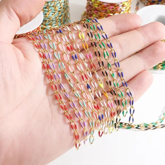 Collier en émail torsadé en acier inoxydable sans dégradpour femme