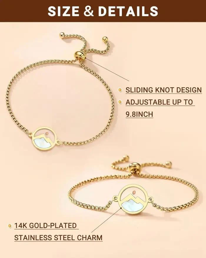 Bracelet en acier inoxydable plaqué or et argent avec breloque de graines de moutarde, symbole de foi et de force pour femmes et occasions spéciales