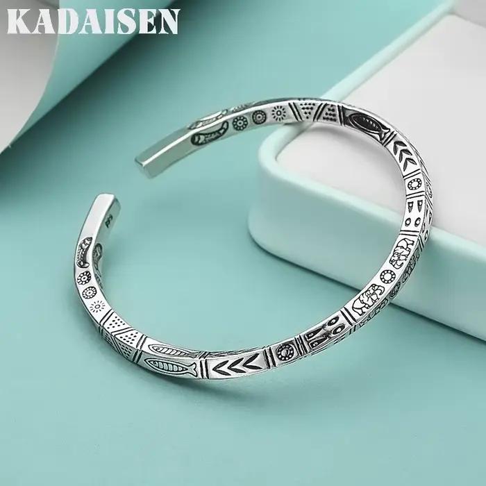 Totems ouverts en argent sterling 925 Bracelets pour femmes, bijoux de luxe pour mariage, accessoi