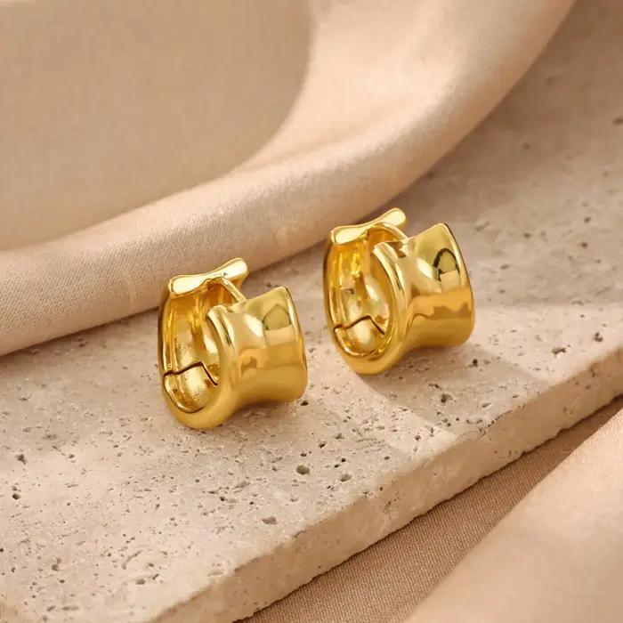 Boucles d'oreilles Huggie vintage françaises pour femmes
