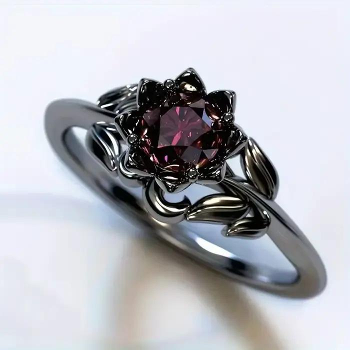 Bague de cocktail en or plaqué avec strass pour femmes, style moderne, idéale pour les mariages, anniversaires et soirées fancy