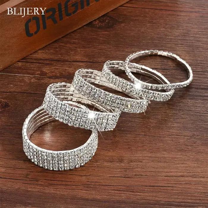 Bracelet en cristal brillant pour femmes occasions spéciales mariage bal de fin d'année soirée de gala anniversaire fiançailles