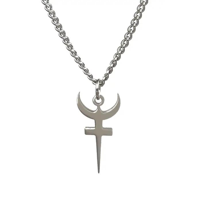 Collier Hades pendentif Trident religieux en acier inoxydable, amulette grecque antique pour chaîne de marin 24''