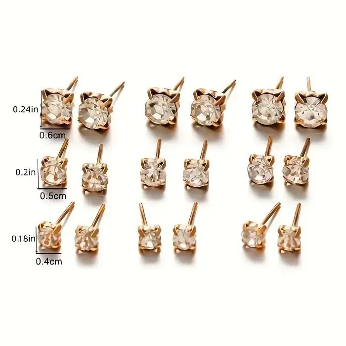 Ensemble de boucles d'oreilles à tige classique pour femme