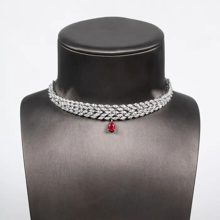 Collier de mariée en Zircon pour femmes, noël, mariage